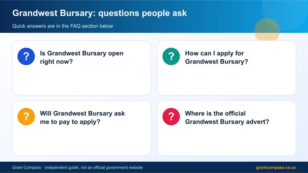Grandwest Bursary common questions answered infographic – grandwest bursary South Africa 2026