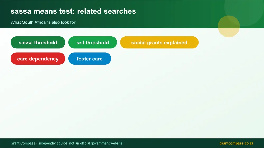 sassa means test related topics map infographic – sassa means test South Africa 2026