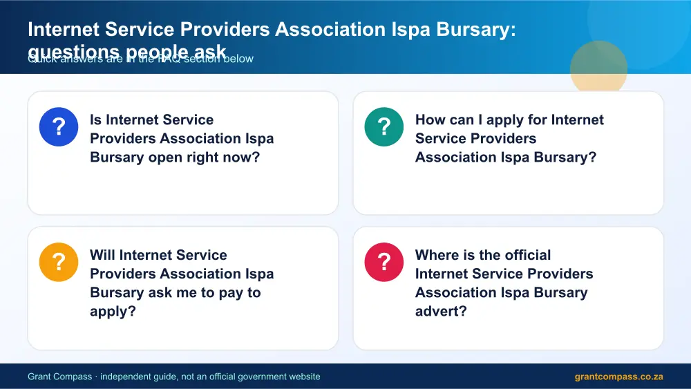 Internet Service Providers Association Ispa Bursary common questions answered infographic – internet service providers association ispa bursary South Africa 2026