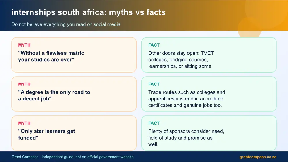 internships south africa myths vs facts infographic – internships south africa South Africa 2026