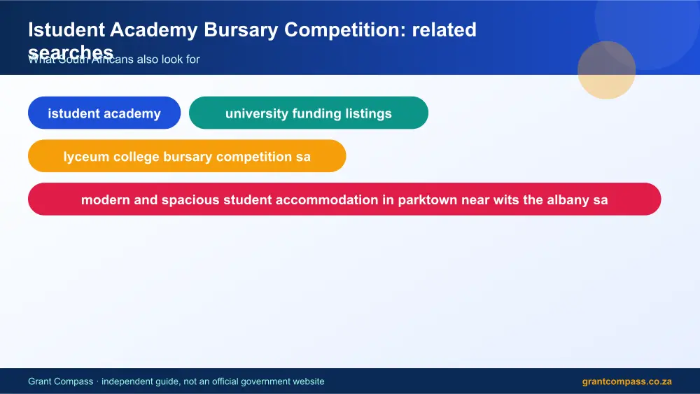 Istudent Academy Bursary Competition related topics map infographic – istudent academy bursary competition South Africa 2026