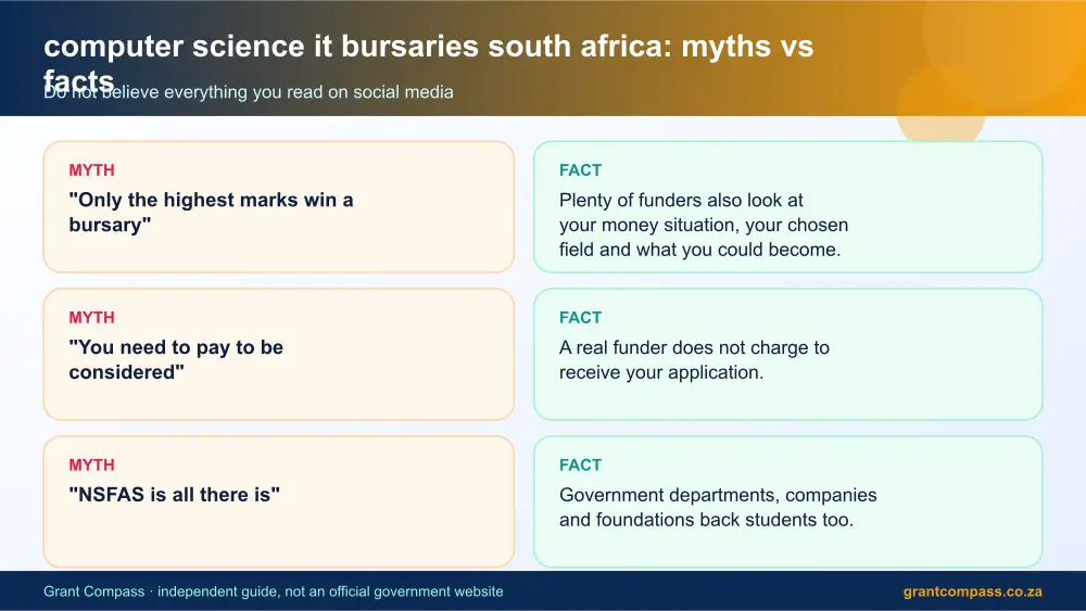 computer science it bursaries south africa myths vs facts infographic – computer science it bursaries south africa South Africa 2026