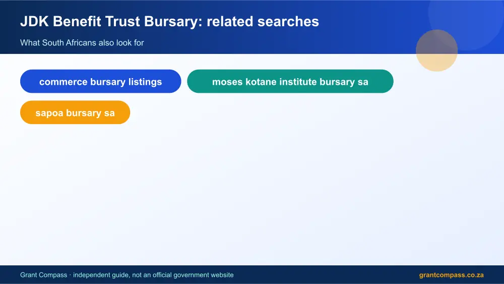 JDK Benefit Trust Bursary related topics map infographic – jdk benefit trust bursary South Africa 2026