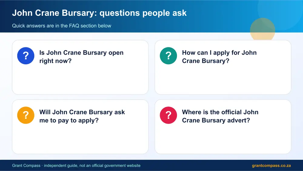 John Crane Bursary common questions answered infographic – john crane bursary South Africa 2026