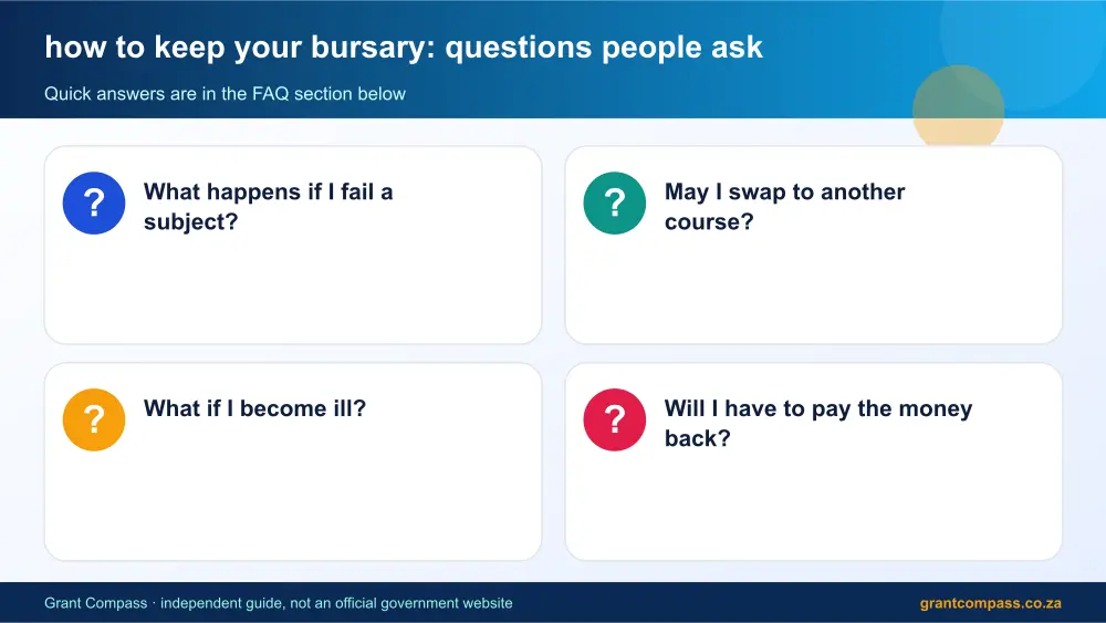 how to keep your bursary common questions answered infographic – how to keep your bursary South Africa 2026