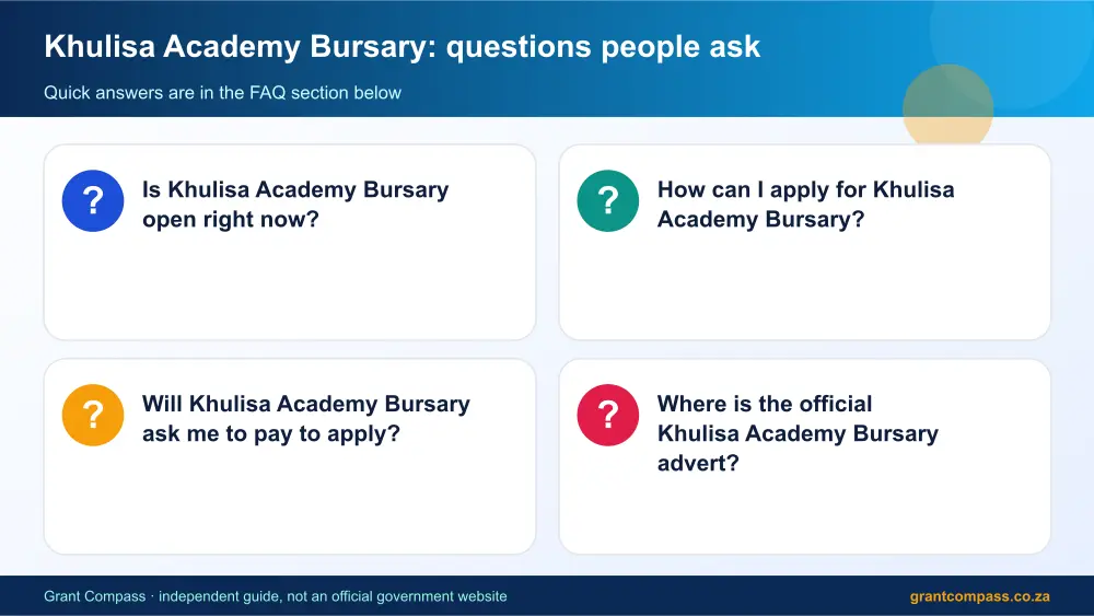 Khulisa Academy Bursary common questions answered infographic – khulisa academy bursary South Africa 2026