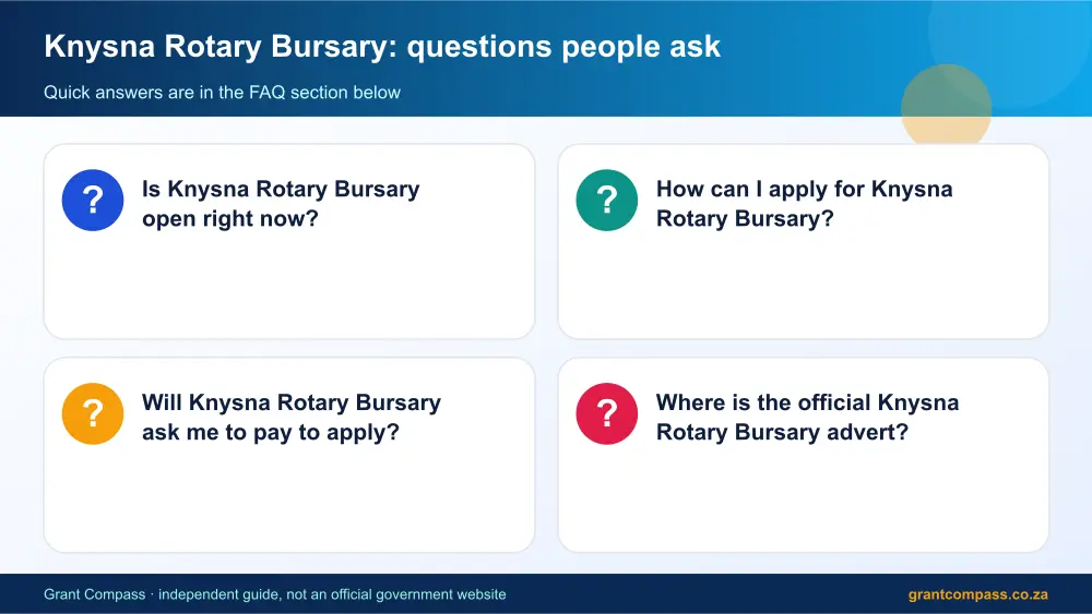 Knysna Rotary Bursary common questions answered infographic – knysna rotary bursary South Africa 2026