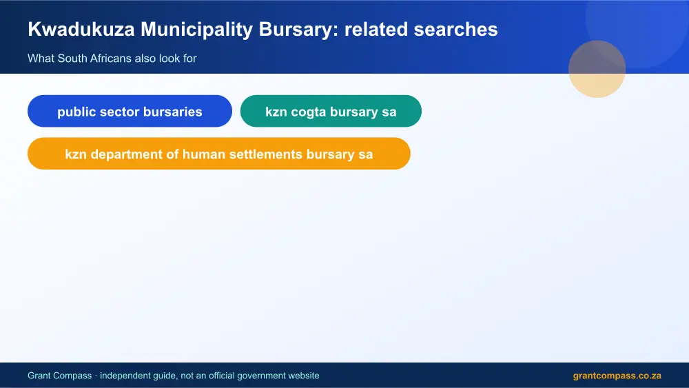 Kwadukuza Municipality Bursary related topics map infographic – kwadukuza municipality bursary South Africa 2026