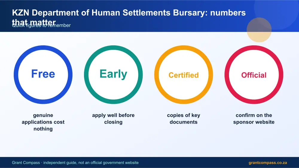 KZN Department of Human Settlements Bursary numbers that matter infographic – kzn department of human settlements bursary South Africa 2026