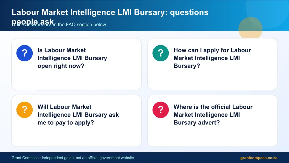 Labour Market Intelligence LMI Bursary common questions answered infographic – labour market intelligence lmi bursary South Africa 2026
