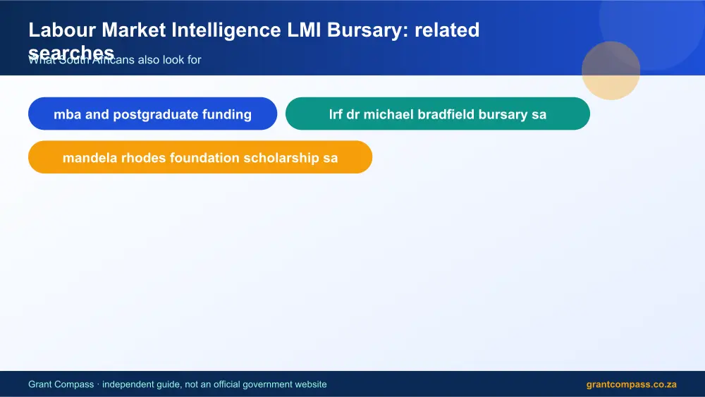 Labour Market Intelligence LMI Bursary related topics map infographic – labour market intelligence lmi bursary South Africa 2026