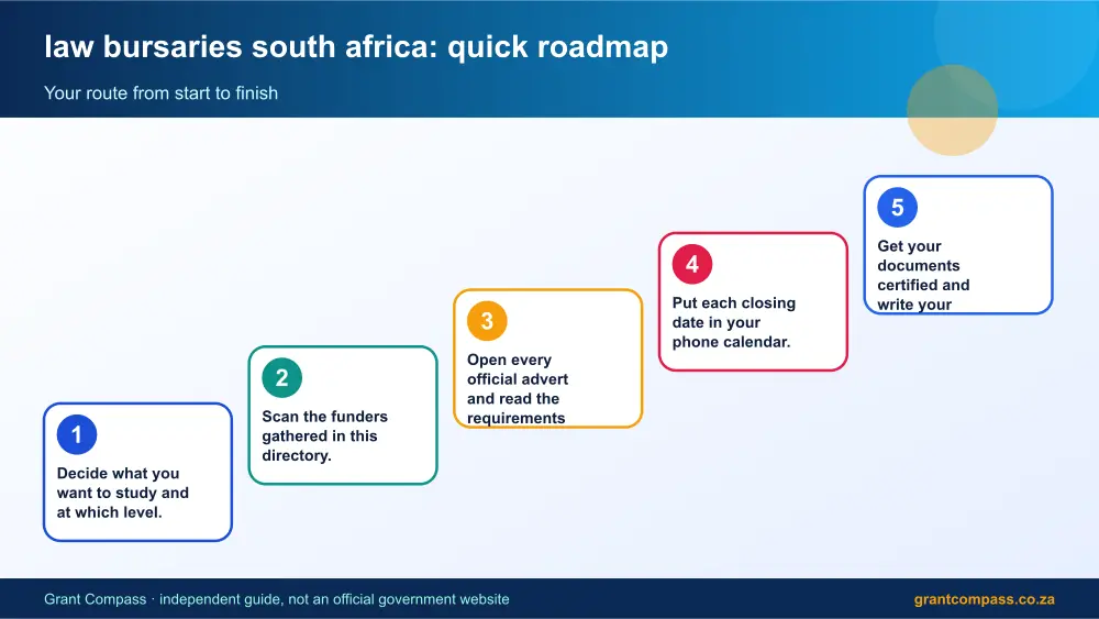 law bursaries south africa quick roadmap infographic – law bursaries south africa South Africa 2026