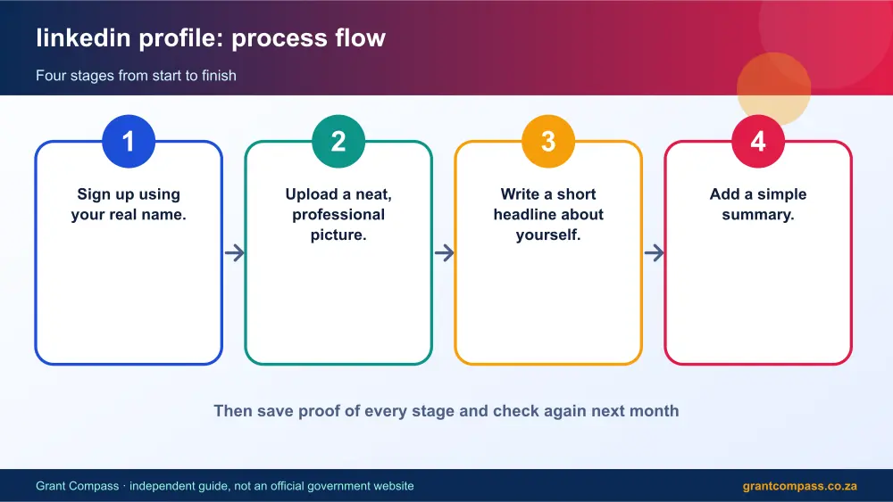 linkedin profile process flow chart infographic – linkedin profile South Africa 2026