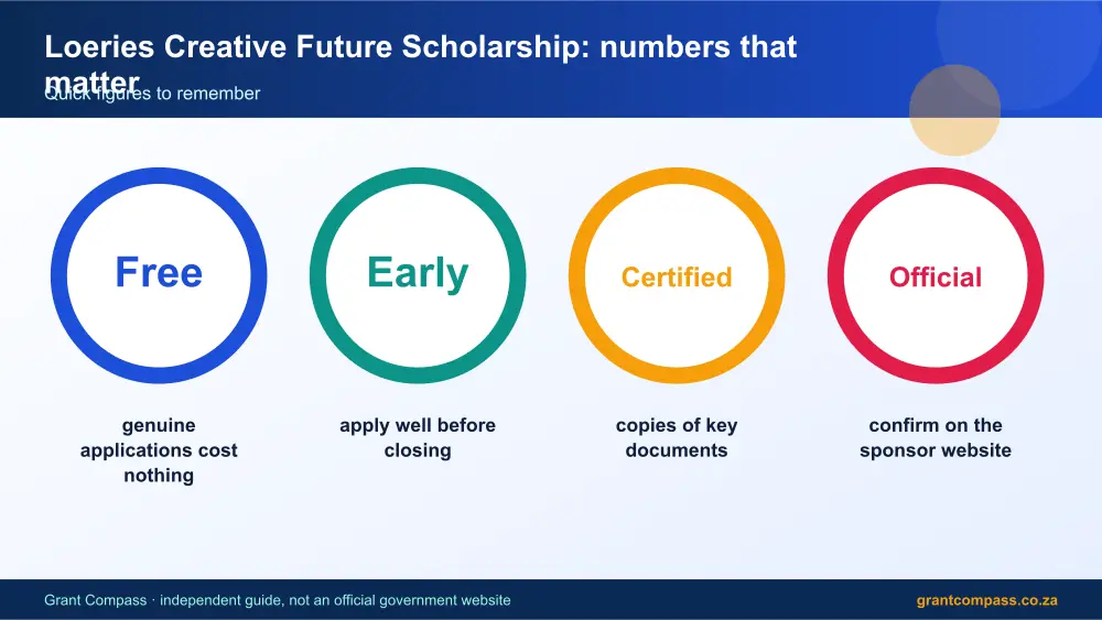 Loeries Creative Future Scholarship numbers that matter infographic – loeries creative future scholarship South Africa 2026
