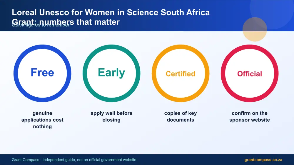 Loreal Unesco for Women in Science South Africa Grant numbers that matter infographic – loreal unesco for women in science grant bursary South Africa 2026