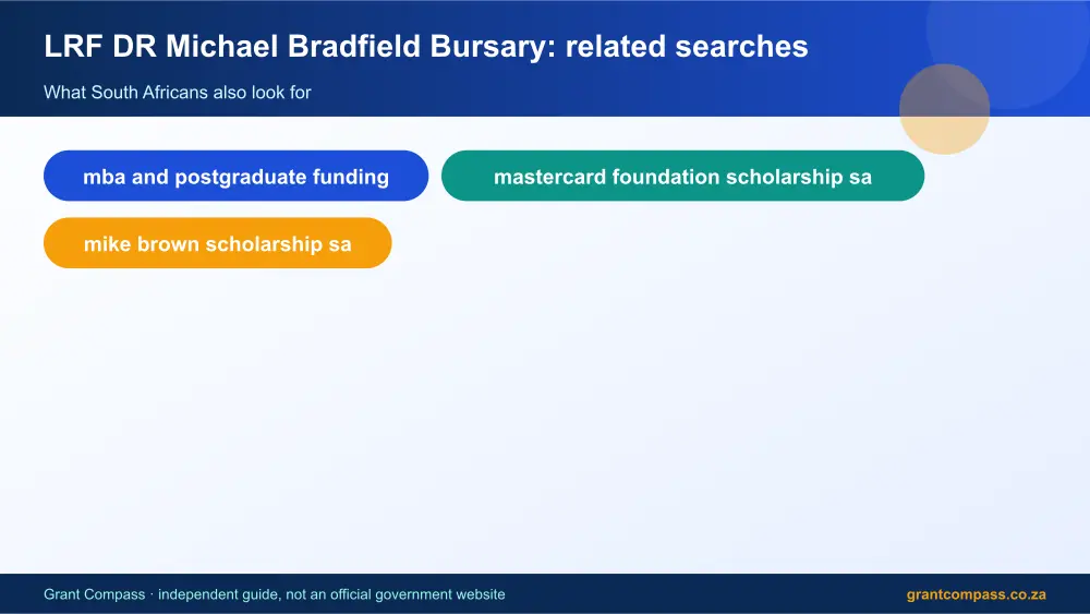 LRF DR Michael Bradfield Bursary related topics map infographic – lrf dr michael bradfield bursary South Africa 2026