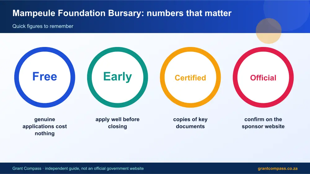 Mampeule Foundation Bursary numbers that matter infographic – mampeule foundation bursary South Africa 2026