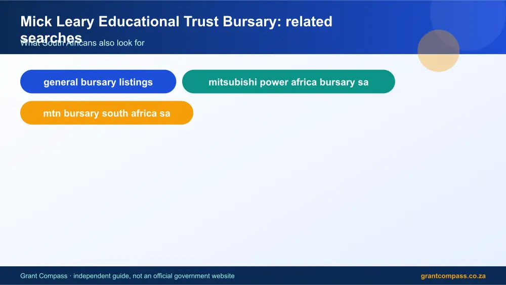 Mick Leary Educational Trust Bursary related topics map infographic – mick leary educational trust bursary South Africa 2026