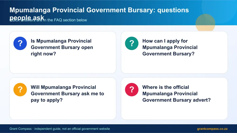 Mpumalanga Provincial Government Bursary common questions answered infographic – mpumalanga bursaries South Africa 2026