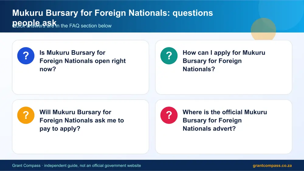 Mukuru Bursary for Foreign Nationals common questions answered infographic – mukuru bursary South Africa 2026