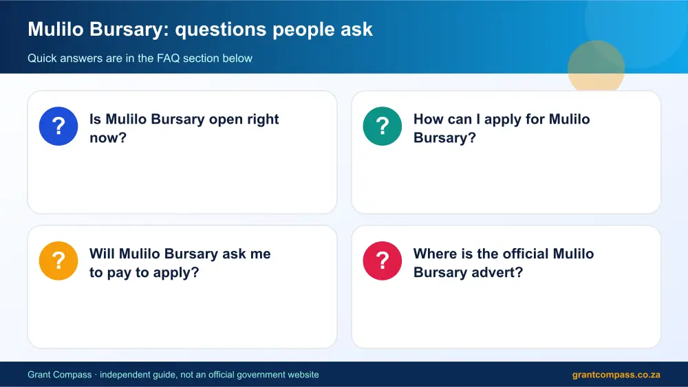 Mulilo Bursary common questions answered infographic – mulilo bursary South Africa 2026