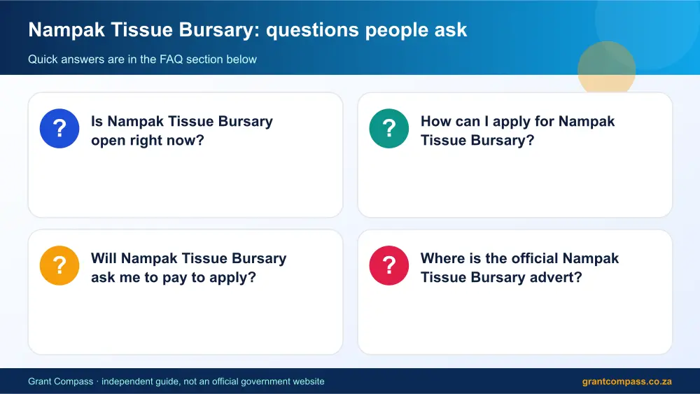 Nampak Tissue Bursary common questions answered infographic – nampak tissue bursary South Africa 2026