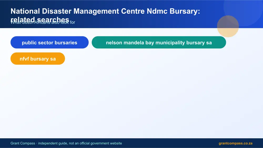 National Disaster Management Centre Ndmc Bursary related topics map infographic – national disaster management centre ndmc bursary South Africa 2026