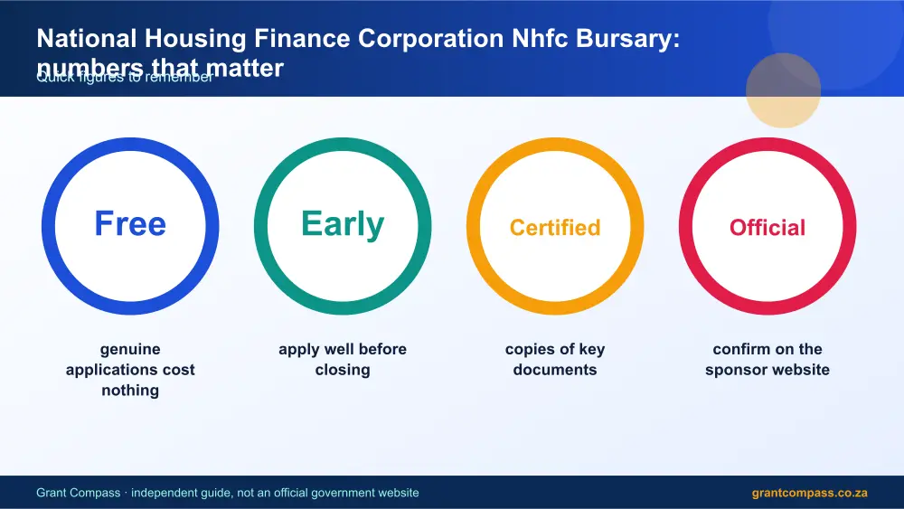 National Housing Finance Corporation Nhfc Bursary numbers that matter infographic – national housing finance corporation nhfc bursary South Africa 2026