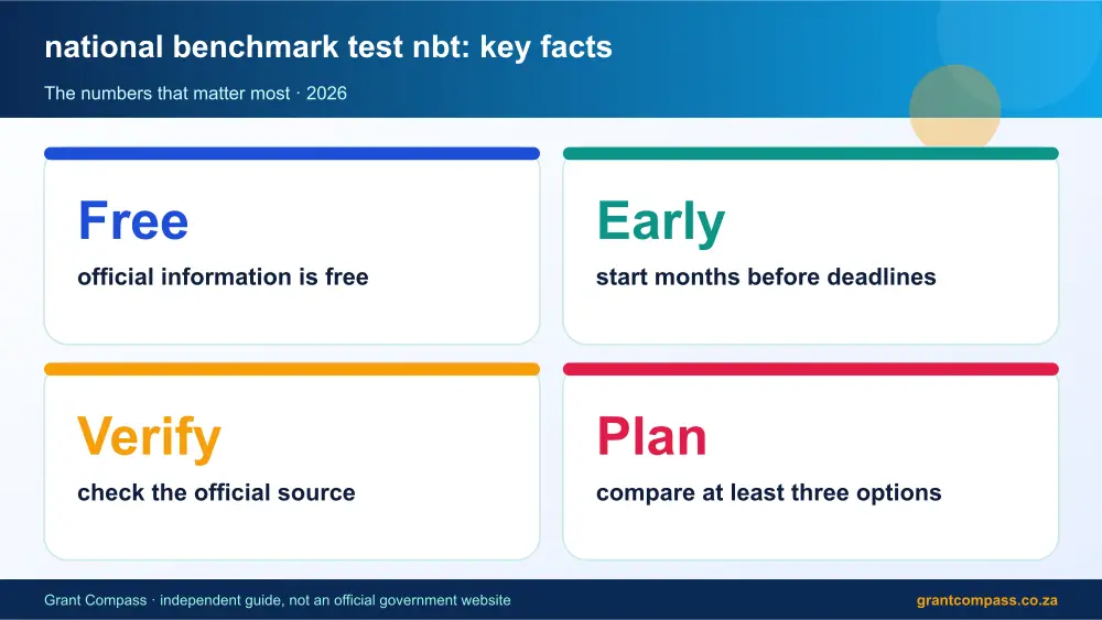 national benchmark test nbt key facts at a glance infographic – national benchmark test nbt South Africa 2026