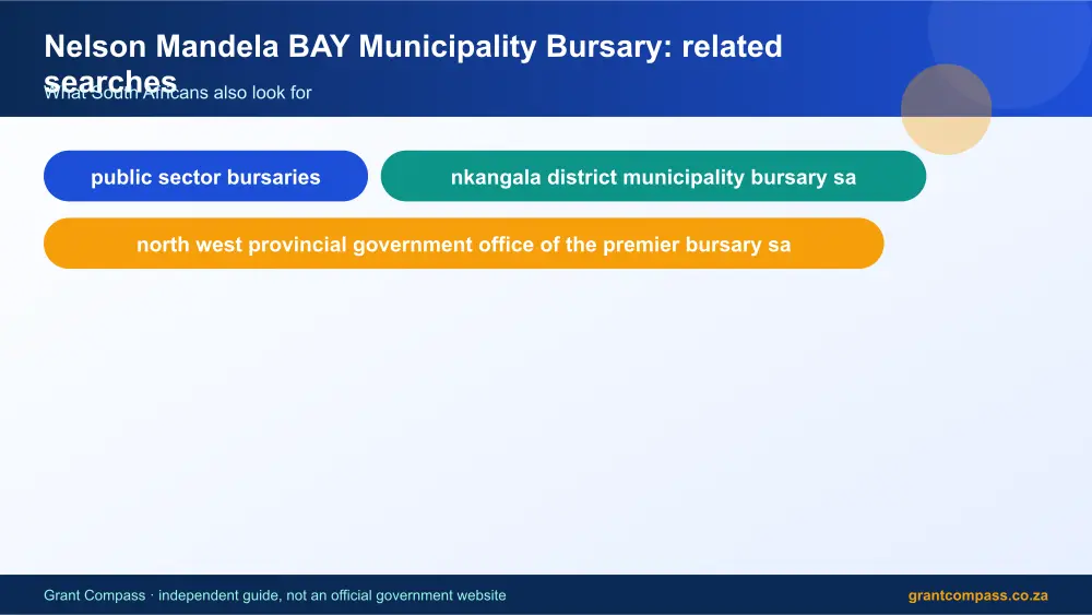 Nelson Mandela BAY Municipality Bursary related topics map infographic – nelson mandela bay municipality bursary South Africa 2026