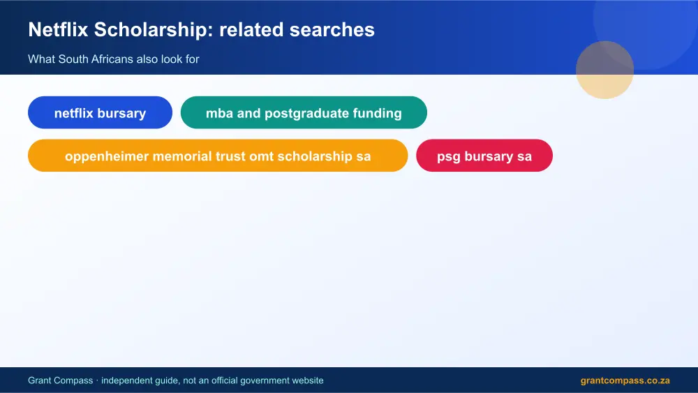 Netflix Scholarship related topics map infographic – netflix bursary South Africa 2026