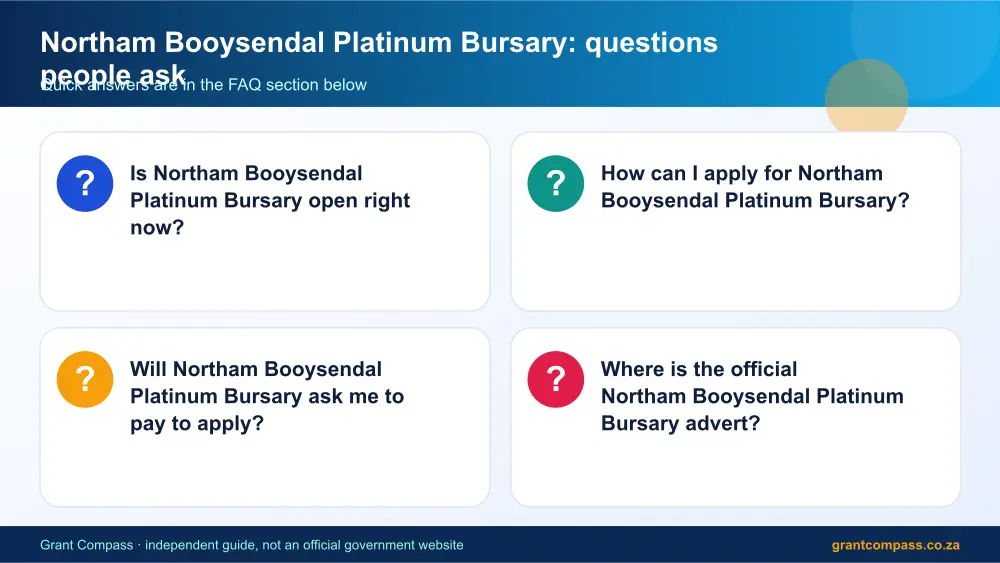 Northam Booysendal Platinum Bursary common questions answered infographic – northam booysendal platinum bursary South Africa 2026