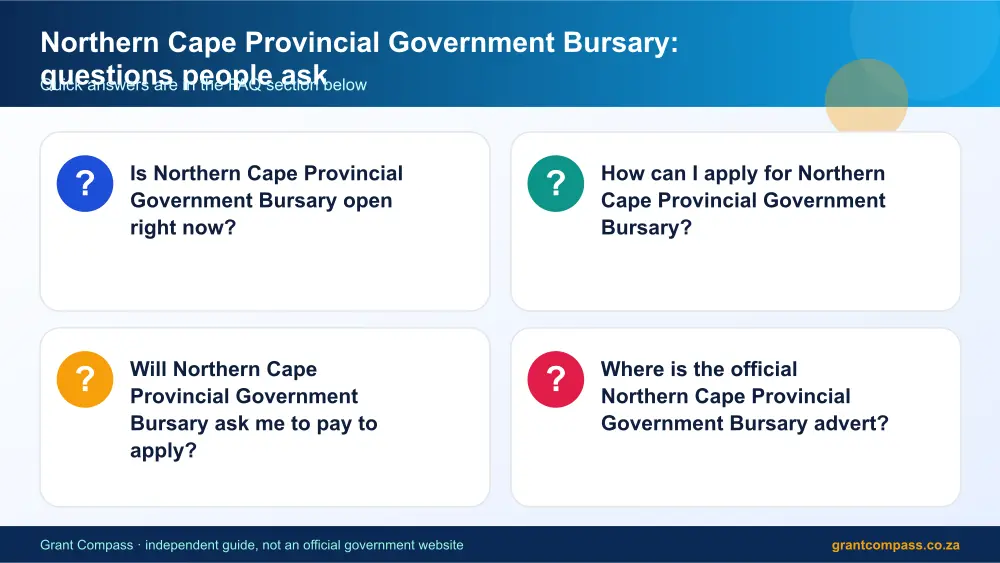 Northern Cape Provincial Government Bursary common questions answered infographic – northern cape bursaries South Africa 2026