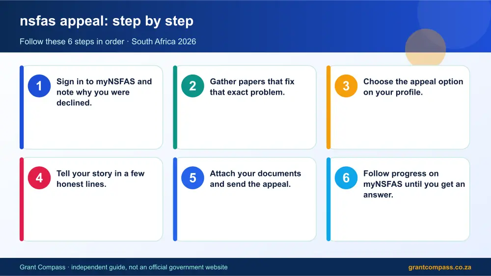 nsfas appeal step by step guide infographic – nsfas appeal South Africa 2026