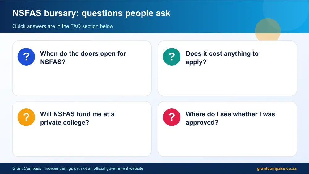 NSFAS bursary common questions answered infographic – nsfas bursary South Africa 2026