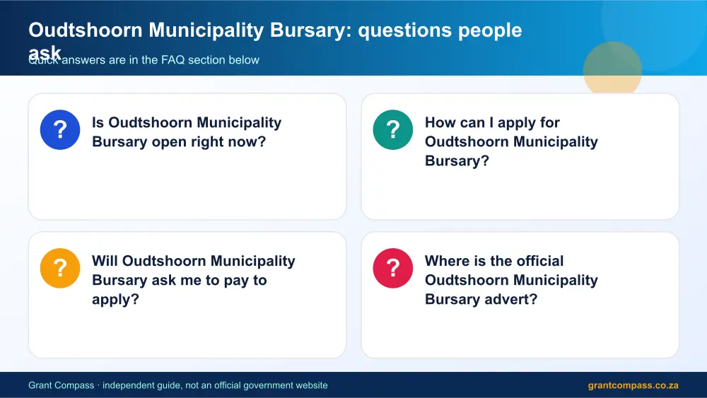 Oudtshoorn Municipality Bursary common questions answered infographic – oudtshoorn municipality bursary South Africa 2026