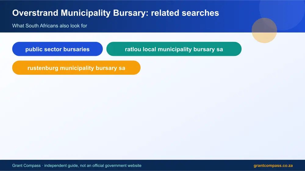 Overstrand Municipality Bursary related topics map infographic – overstrand municipality bursary South Africa 2026