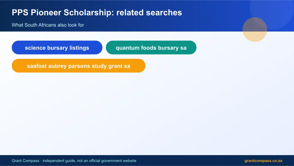 PPS Pioneer Scholarship related topics map infographic – pps pioneer scholarship bursary South Africa 2026