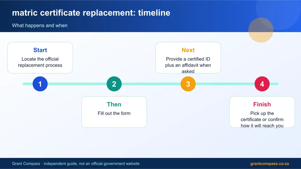 matric certificate replacement process timeline infographic – matric certificate replacement South Africa 2026