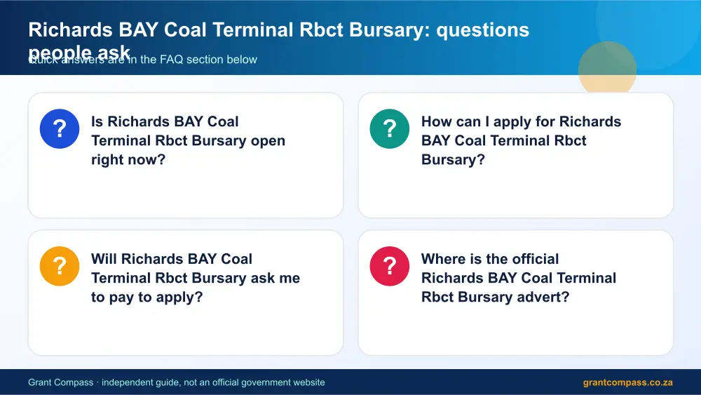 Richards BAY Coal Terminal Rbct Bursary common questions answered infographic – richards bay coal terminal rbct bursary South Africa 2026