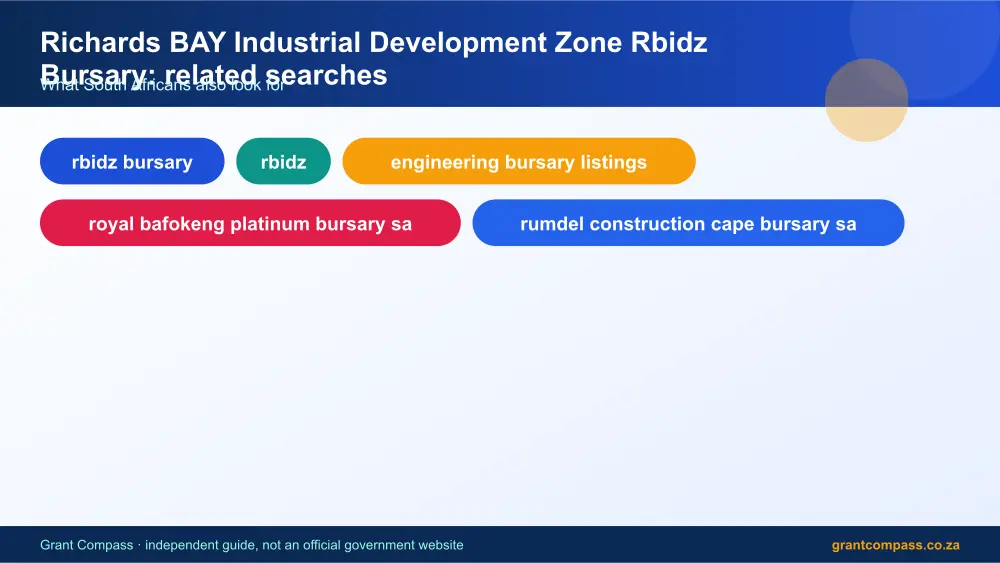 Richards BAY Industrial Development Zone Rbidz Bursary related topics map infographic – rbidz bursary South Africa 2026