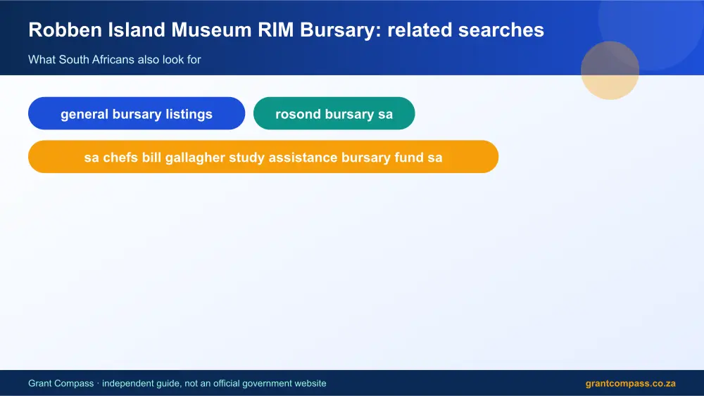 Robben Island Museum RIM Bursary related topics map infographic – robben island museum rim bursary South Africa 2026