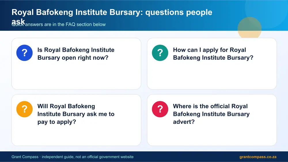 Royal Bafokeng Institute Bursary common questions answered infographic – royal bafokeng institute bursary South Africa 2026