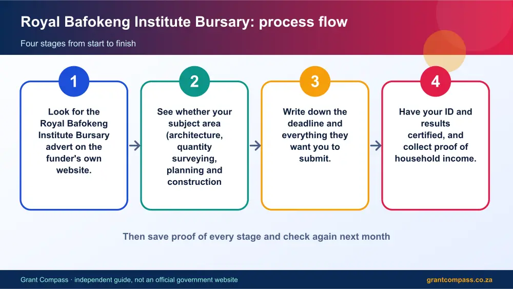 Royal Bafokeng Institute Bursary process flow chart infographic – royal bafokeng institute bursary South Africa 2026