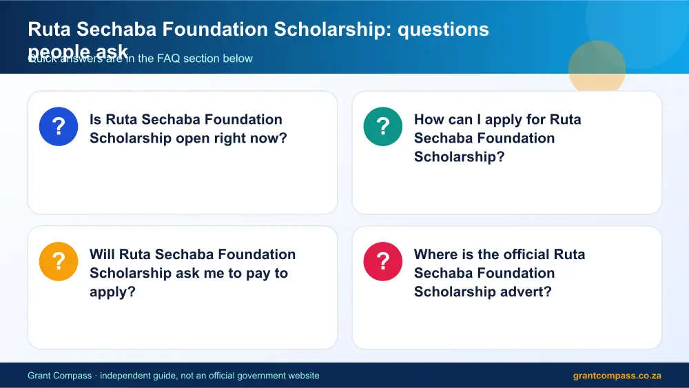Ruta Sechaba Foundation Scholarship common questions answered infographic – ruta sechaba foundation scholarship South Africa 2026