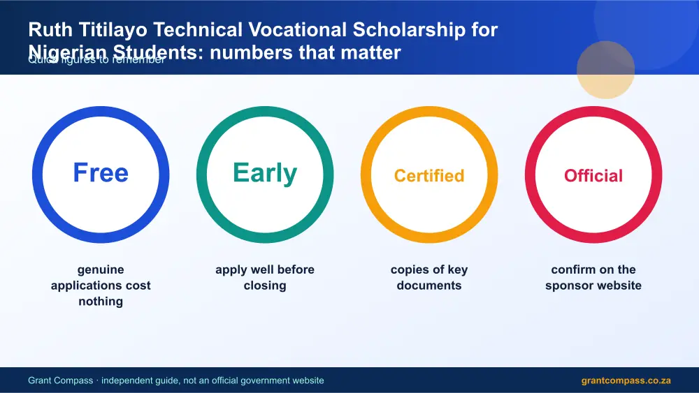 Ruth Titilayo Technical Vocational Scholarship for Nigerian Students numbers that matter infographic – ruth titilayo technical vocational scholarship for nigerian students South Africa 2026