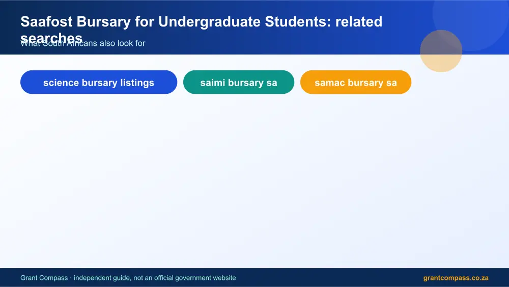 Saafost Bursary for Undergraduate Students related topics map infographic – saafost bursary for undergraduate students South Africa 2026