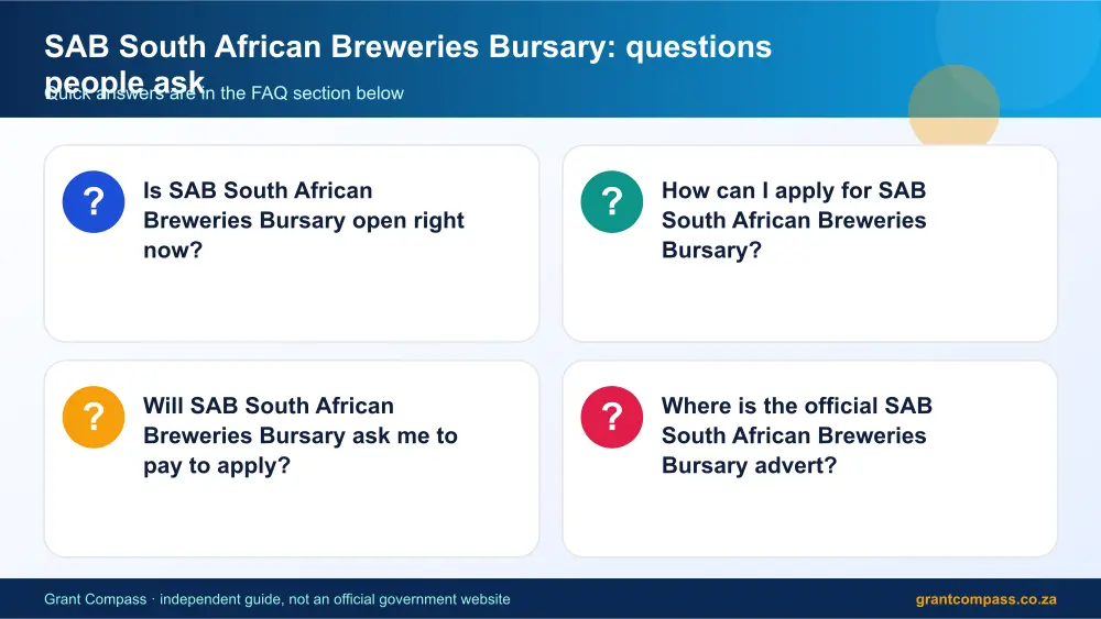 SAB South African Breweries Bursary common questions answered infographic – sab south african breweries bursary South Africa 2026