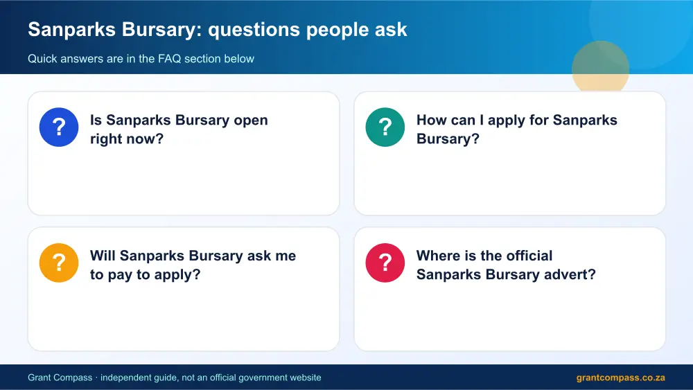 Sanparks Bursary common questions answered infographic – sanparks bursaries South Africa 2026