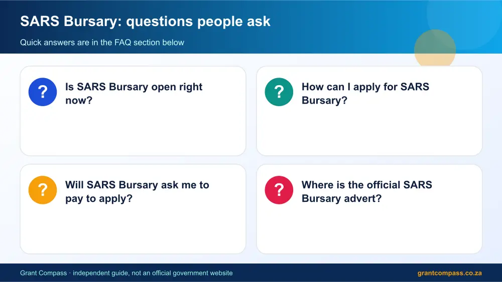 SARS Bursary common questions answered infographic – sars bursary South Africa 2026
